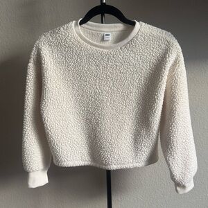 Old Navy Girl’s Cozy Cream Sherpa Sweatshirt